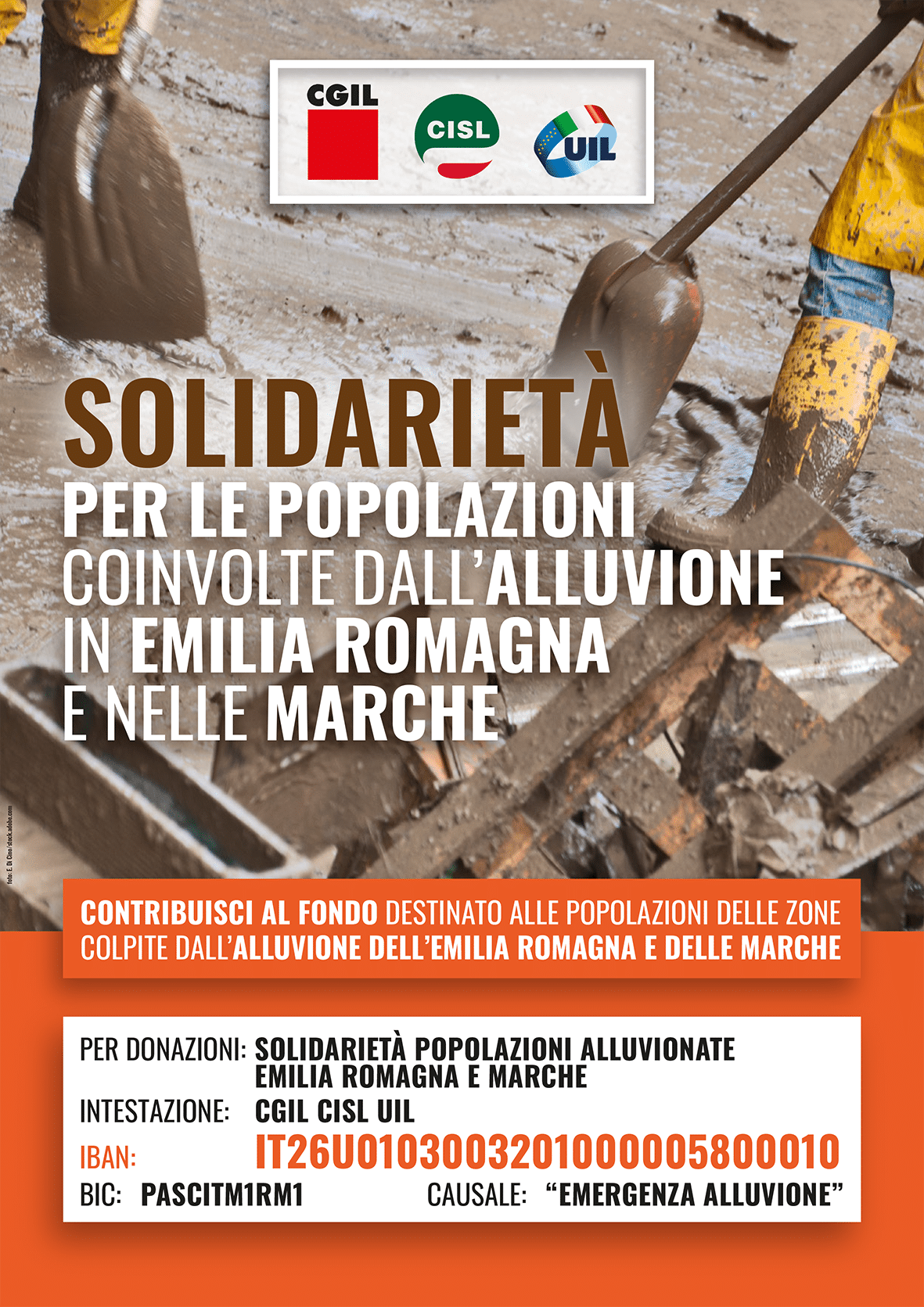 solidarietà per le popolazioni coinvolte dall’alluvione in Emilia Romagna e nelle Marche