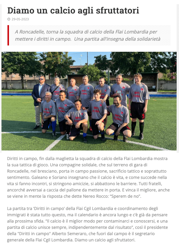 DIAMO UN CALCIO AGLI SFRUTTATORI