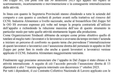 Del Zoppo internalizza l’appalto