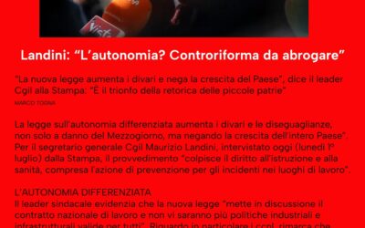 Landini: “L’autonomia? Controriforma da abrogare