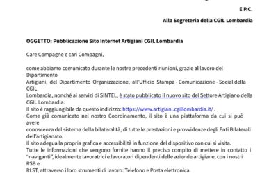 Pubblicazione Sito Internet Artigiani CGIL Lombardia