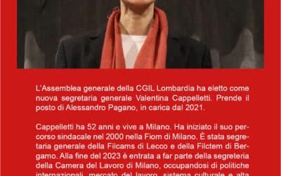 Valentina Cappelletti è la nuova Segretaria Generale CGIL LOMBARDIA