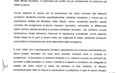 siglato protocollo quadro emergenze climatiche
